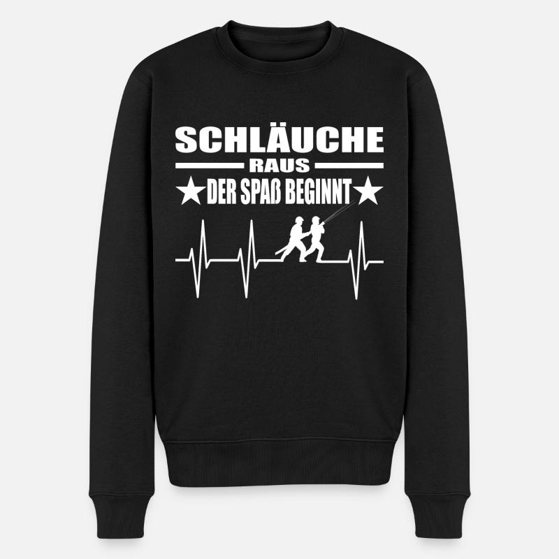 Feuerwehr - Männer Premium Bio Pullover - Schwarz
