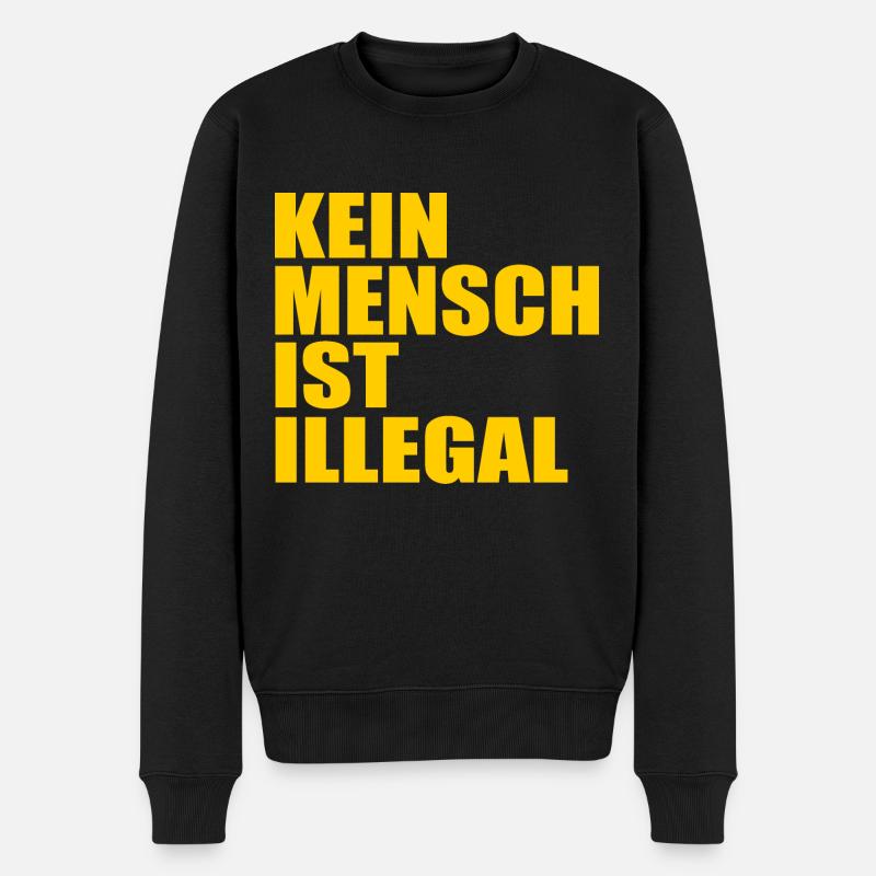 kein mensch ist illegal - Männer Premium Bio Pullover - Schwarz