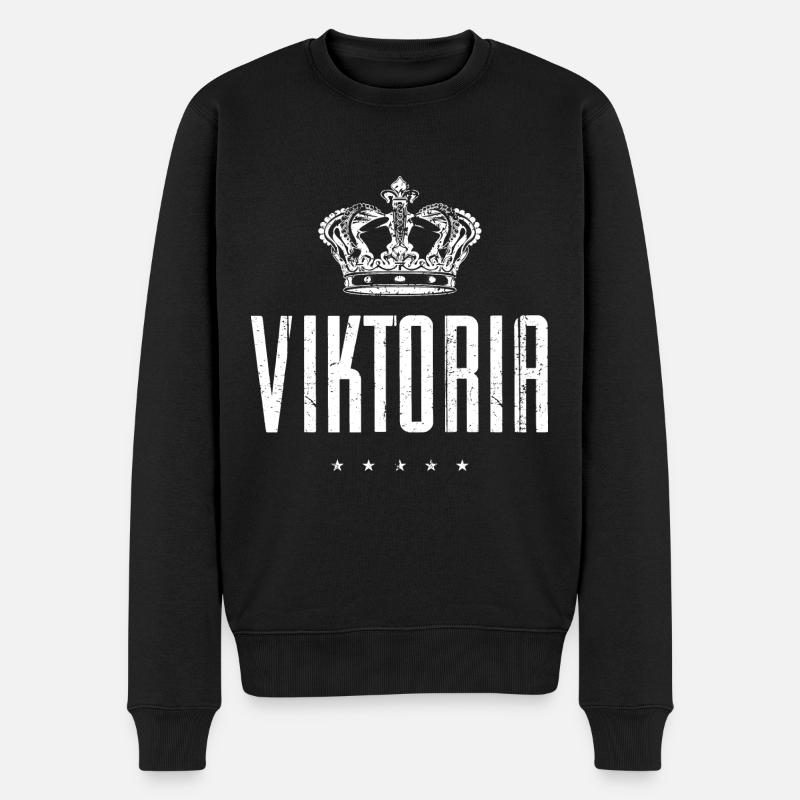 Viktoria - Männer Premium Bio Pullover - Schwarz
