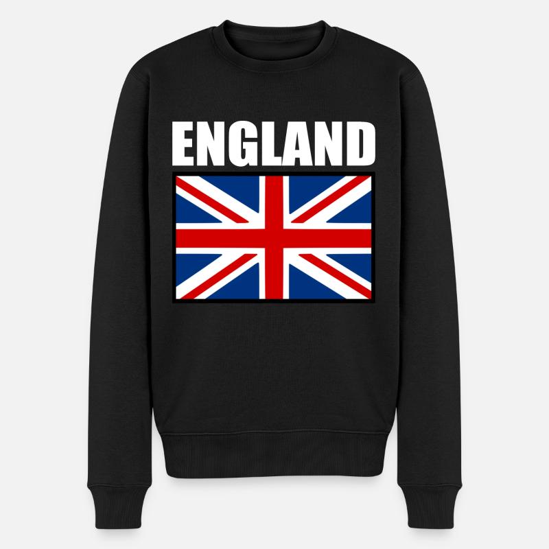 England - Männer Premium Bio Pullover - Schwarz