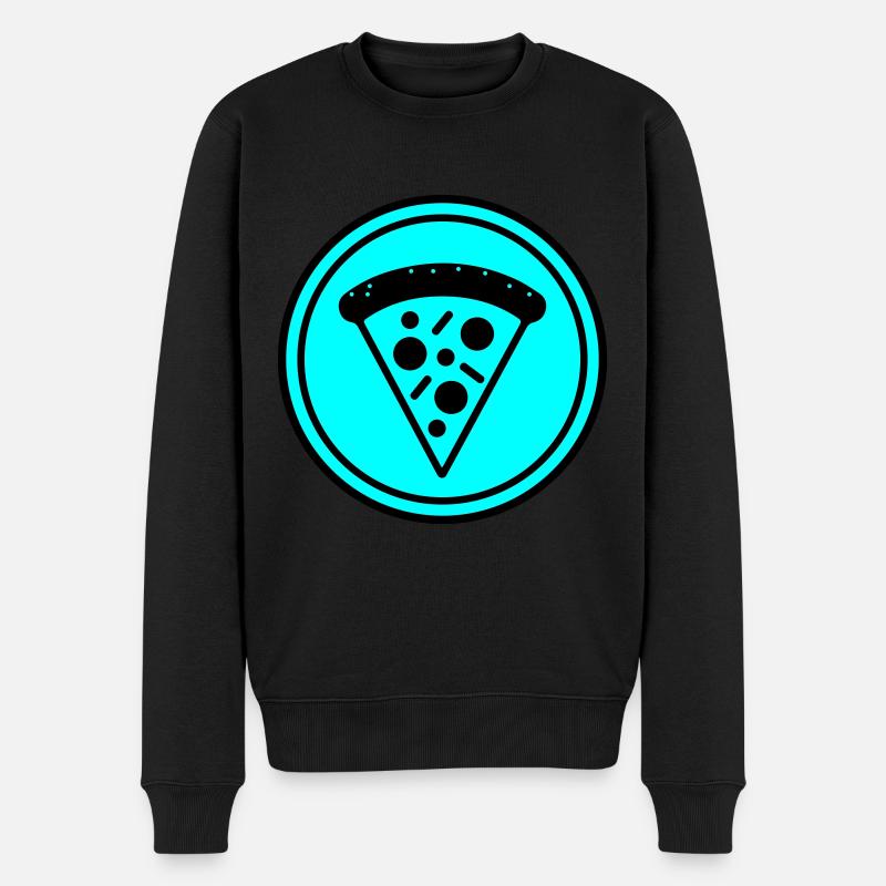 Pizza Icon Kreis - Männer Premium Bio Pullover - Schwarz