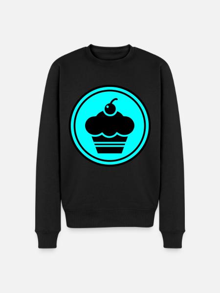 Cupcake silhouette circle - Men's Premium Organic Jumper - black