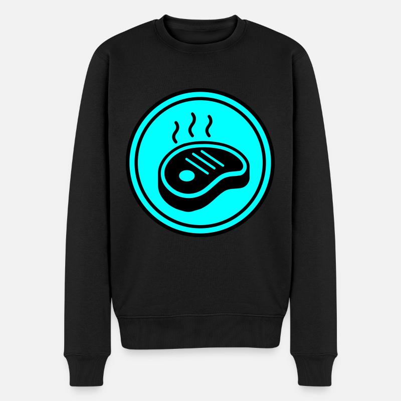 Steak icon Kreis - Männer Premium Bio Pullover - Schwarz