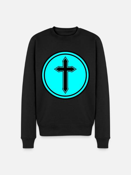 cross circle - Men's Premium Organic Jumper - black