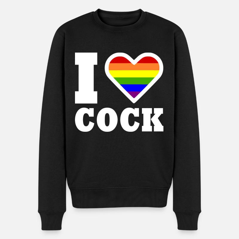 I love cock - Männer Premium Bio Pullover - Schwarz
