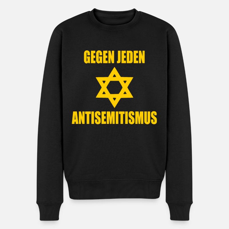 gegen jeden antisemitismus - Männer Premium Bio Pullover - Schwarz