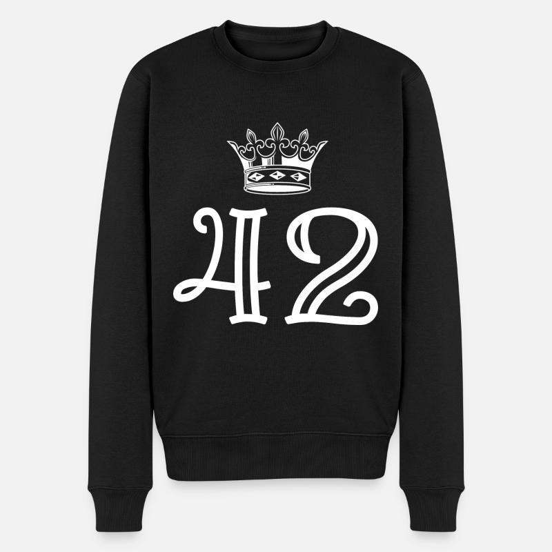 42 Couronne numérique - Pull Premium bio Homme - noir