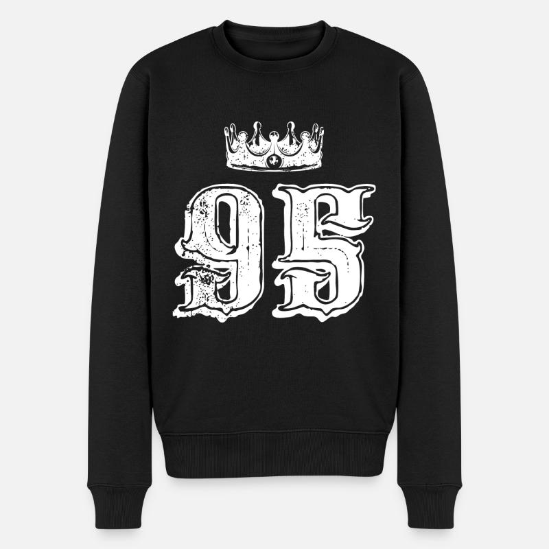 95 Couronne numérique - Pull Premium bio Homme - noir