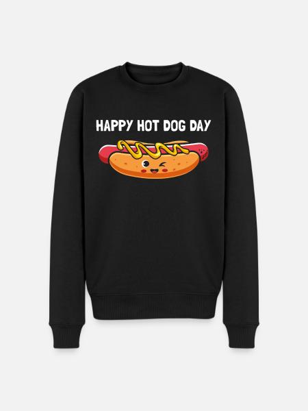 Happy hot dog day - Men's Premium Organic Jumper - black