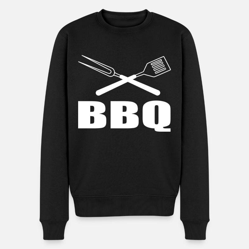 BBQ - Männer Premium Bio Pullover - Schwarz