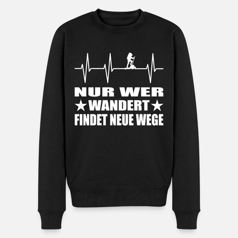 Wandern - Männer Premium Bio Pullover - Schwarz