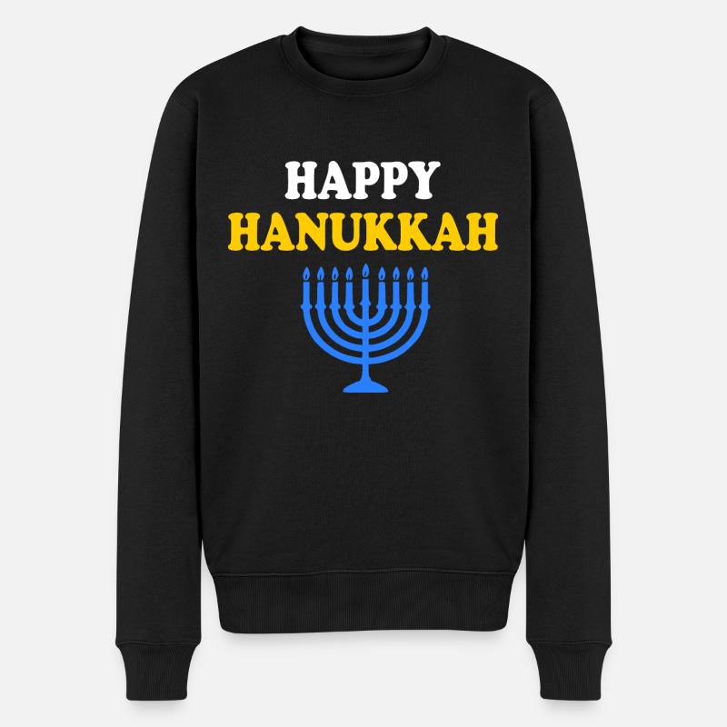 HAPPY HANUKKAH - Pull Premium bio Homme - noir