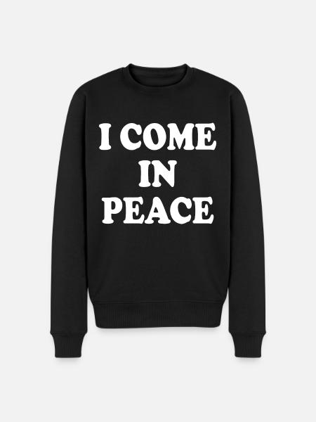 i come in peace im peace couple - Økologisk premium-sweatshirt til mænd - sort