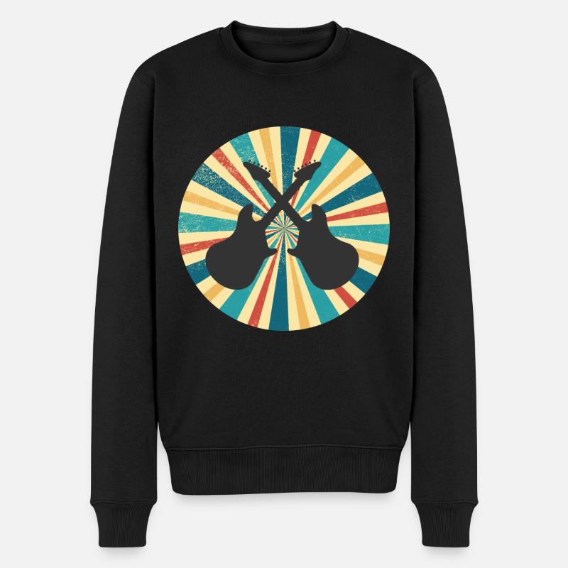 Vintage Gitarre - Männer Premium Bio Pullover - Schwarz