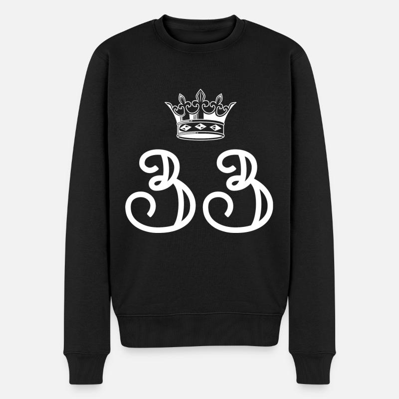 33 Couronne numérique - Pull Premium bio Homme - noir