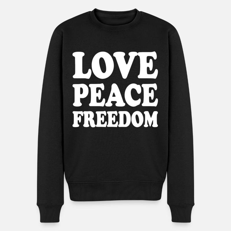 Love peace freedom - Pull Premium bio Homme - noir