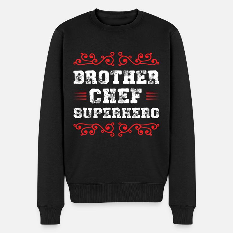 Bruder Chef Superheld - Männer Premium Bio Pullover - Schwarz