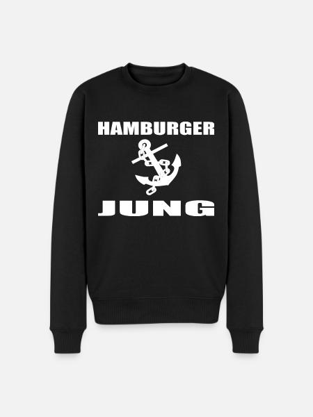 Hamburg - Männer Premium Bio Pullover - Schwarz