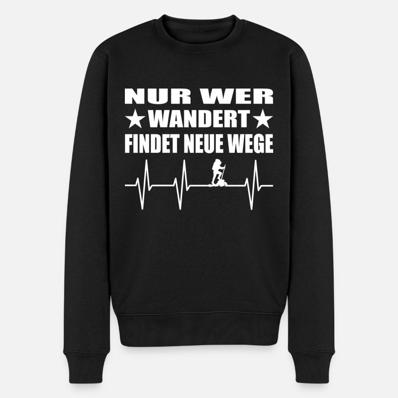 Wandern - Männer Premium Bio Pullover - Schwarz
