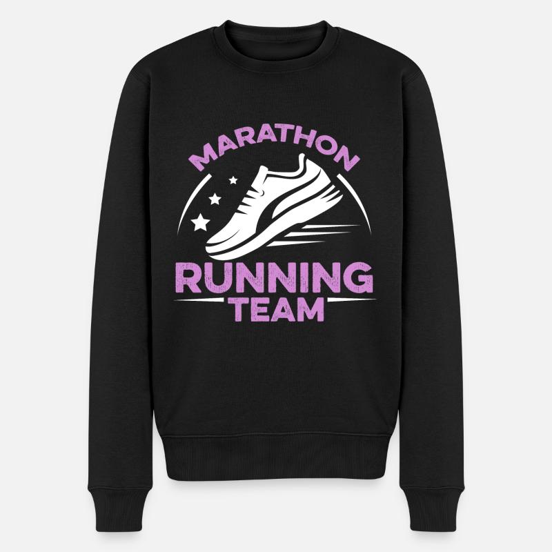 marathon running team - Männer Premium Bio Pullover - Schwarz