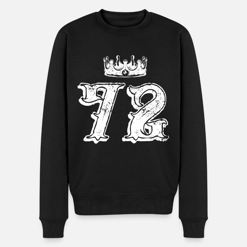 72 Couronne numérique - Pull Premium bio Homme - noir