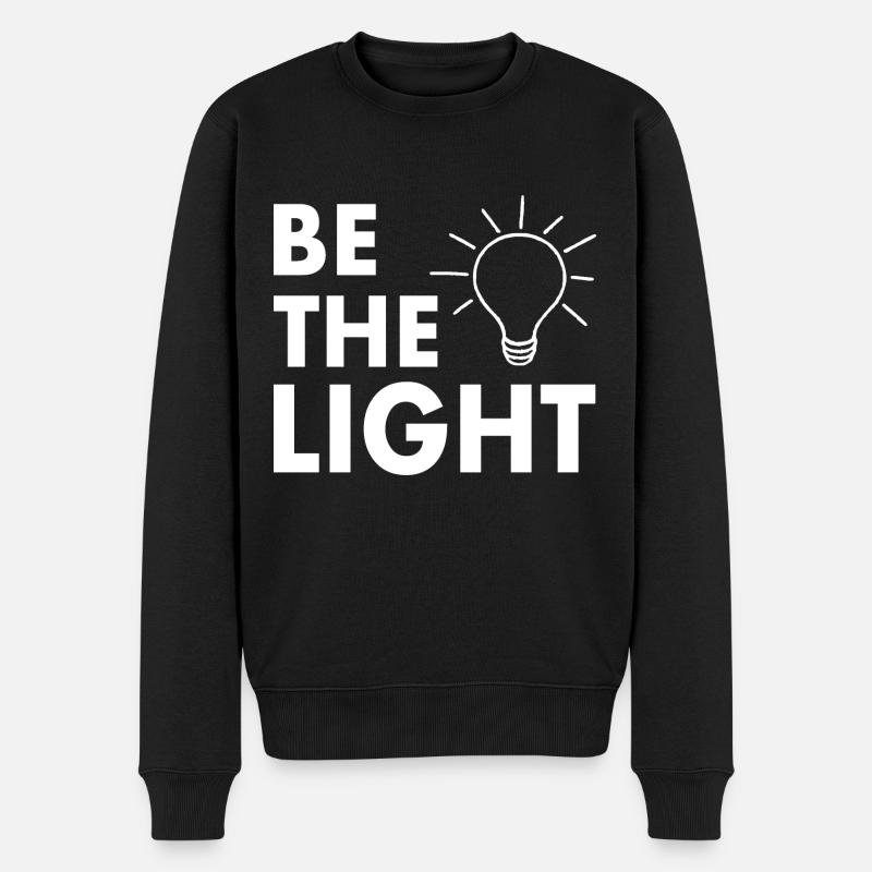 Be the light - Männer Premium Bio Pullover - Schwarz