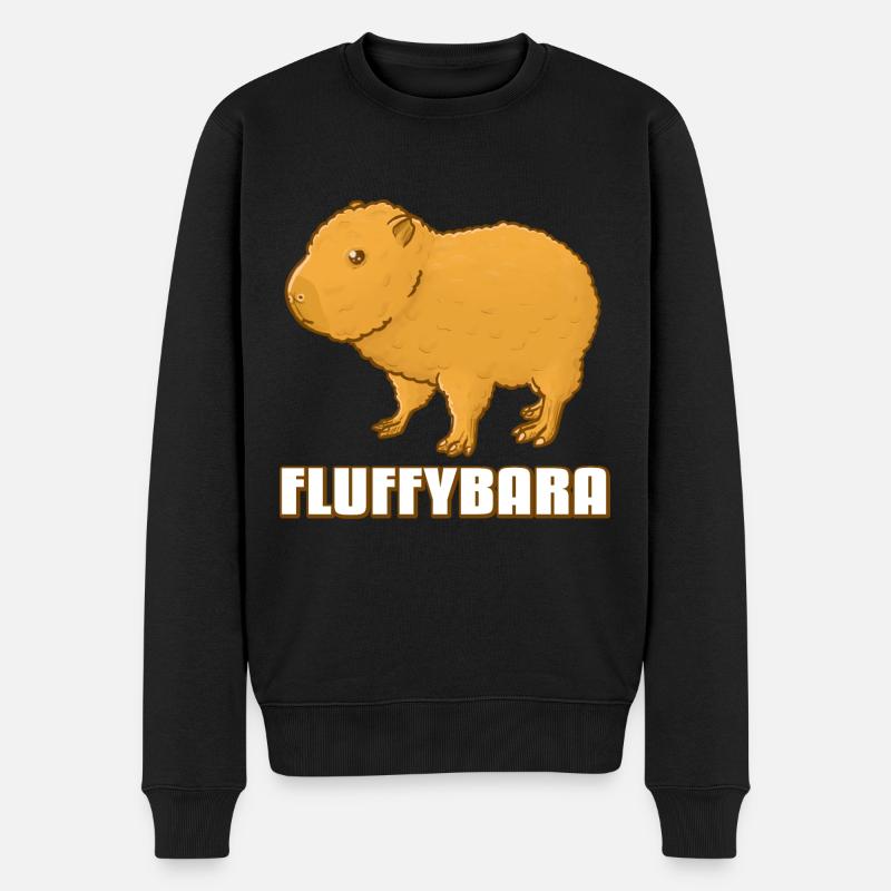 Fluffy Capybara - Männer Premium Bio Pullover - Schwarz