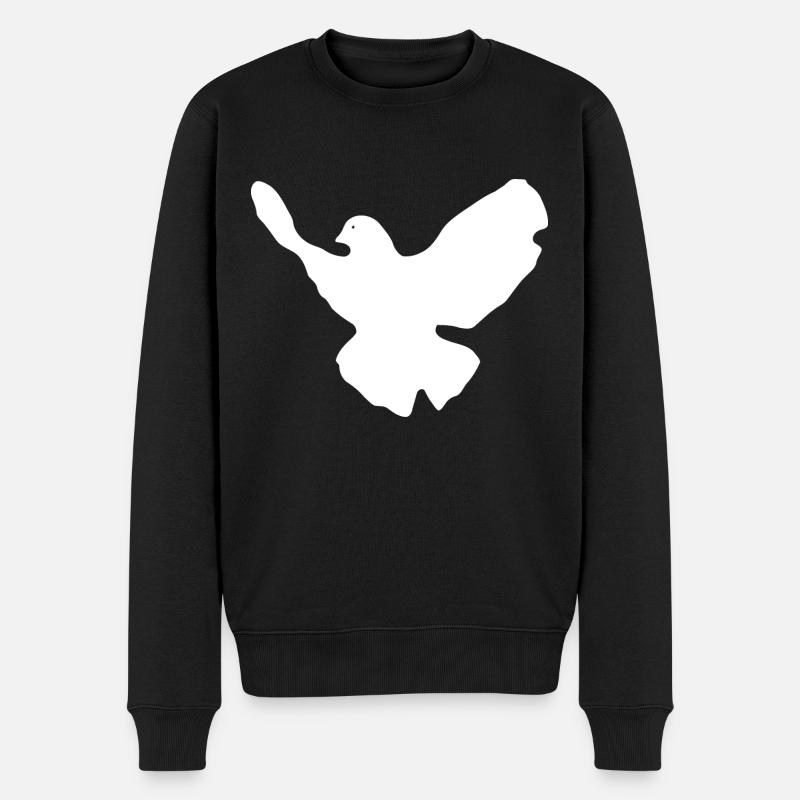 Friedenstaube - Männer Premium Bio Pullover - Schwarz