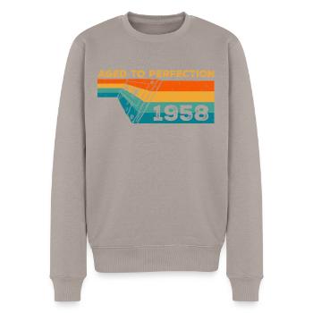 vintage 1958 - Cadeau D’anniversaire 1958 Retro - Pull Premium bio Homme - taupe - Devant - Nico (187cm)