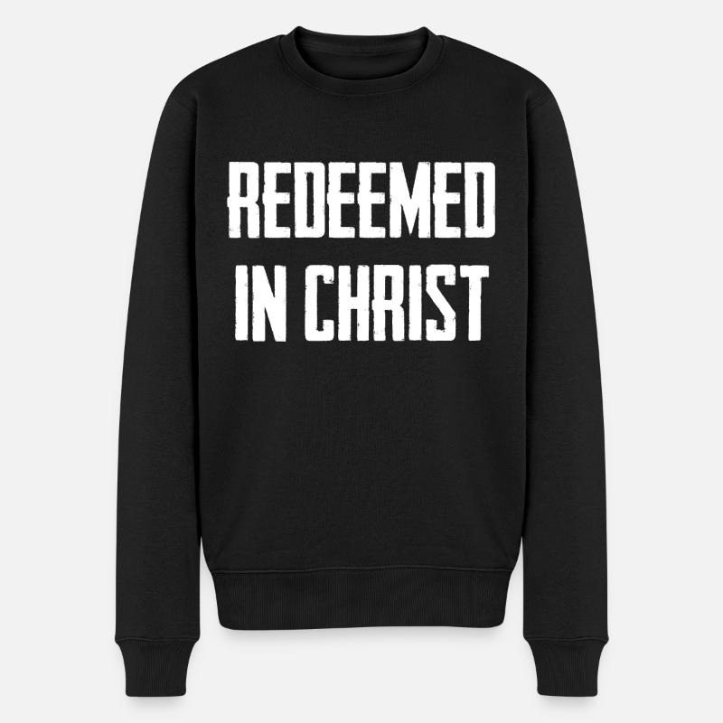 Redeemed In Christ - Männer Premium Bio Pullover - Schwarz