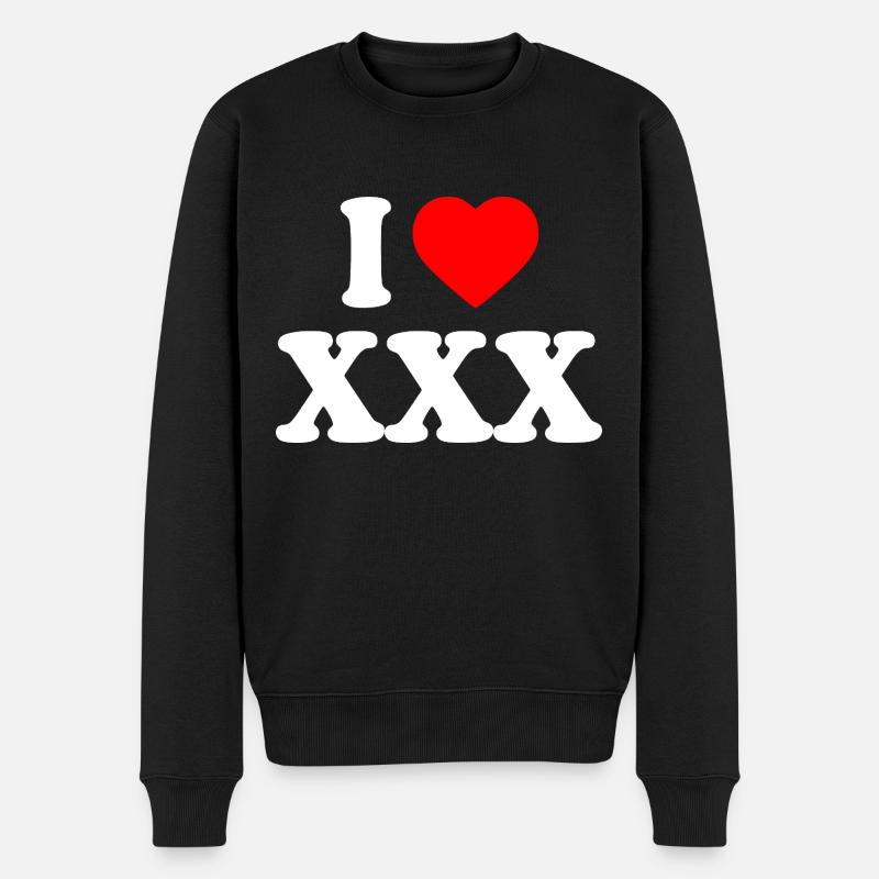 I love xxx - Pull Premium bio Homme - noir