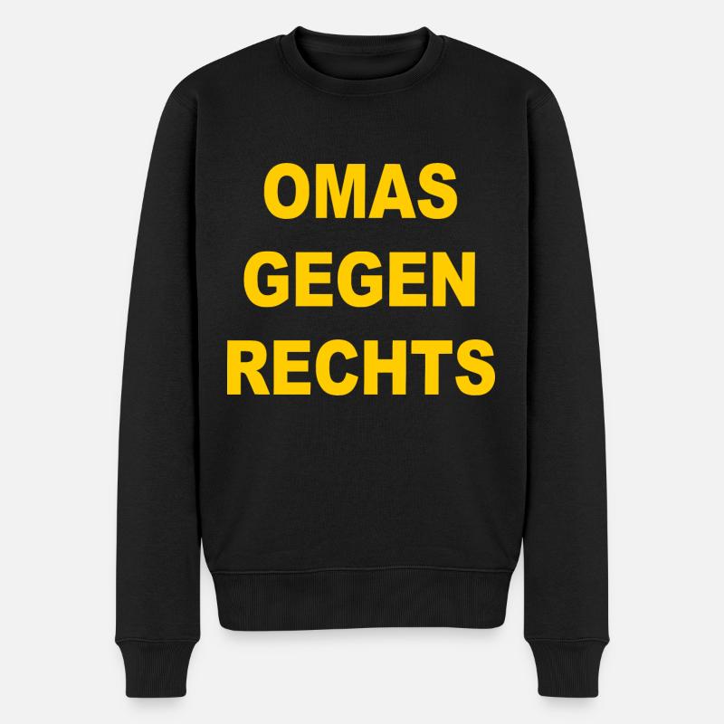 omas gegen rechts - Männer Premium Bio Pullover - Schwarz