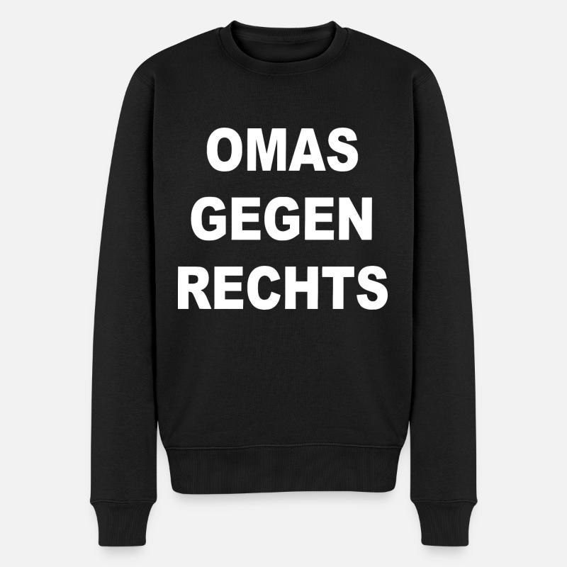 omas gegen rechts - Männer Premium Bio Pullover - Schwarz