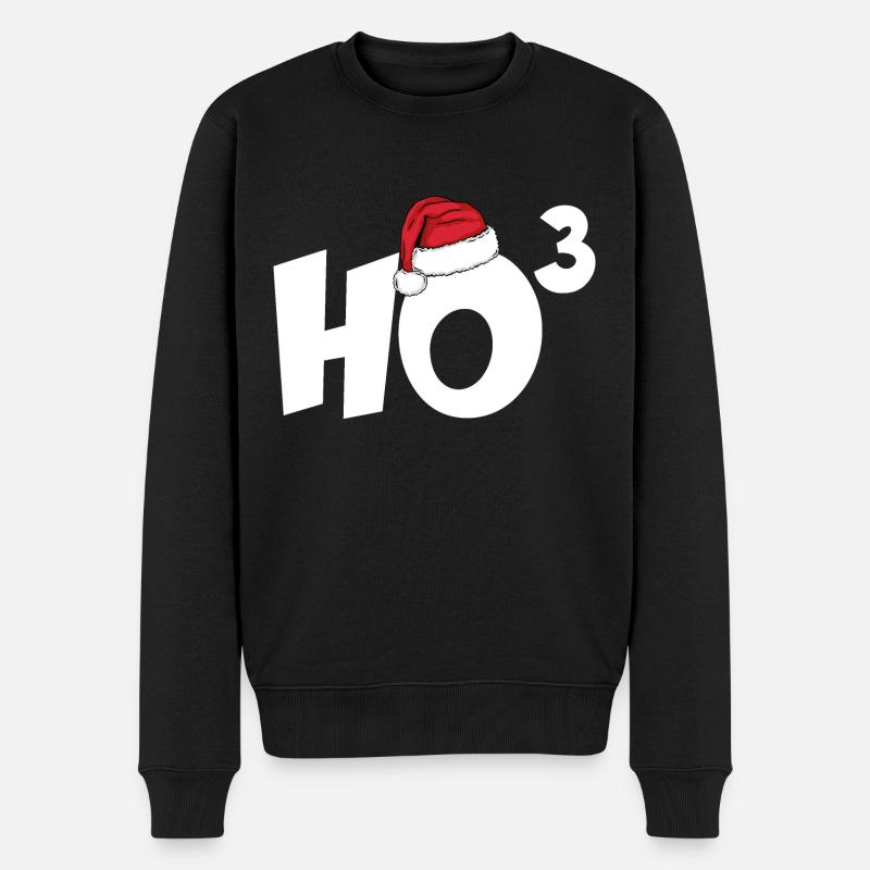 HO HO HO HOCH 3 WEIHNACHTEN WEIHNACHTSSHIRT - Männer Premium Bio Pullover - Schwarz