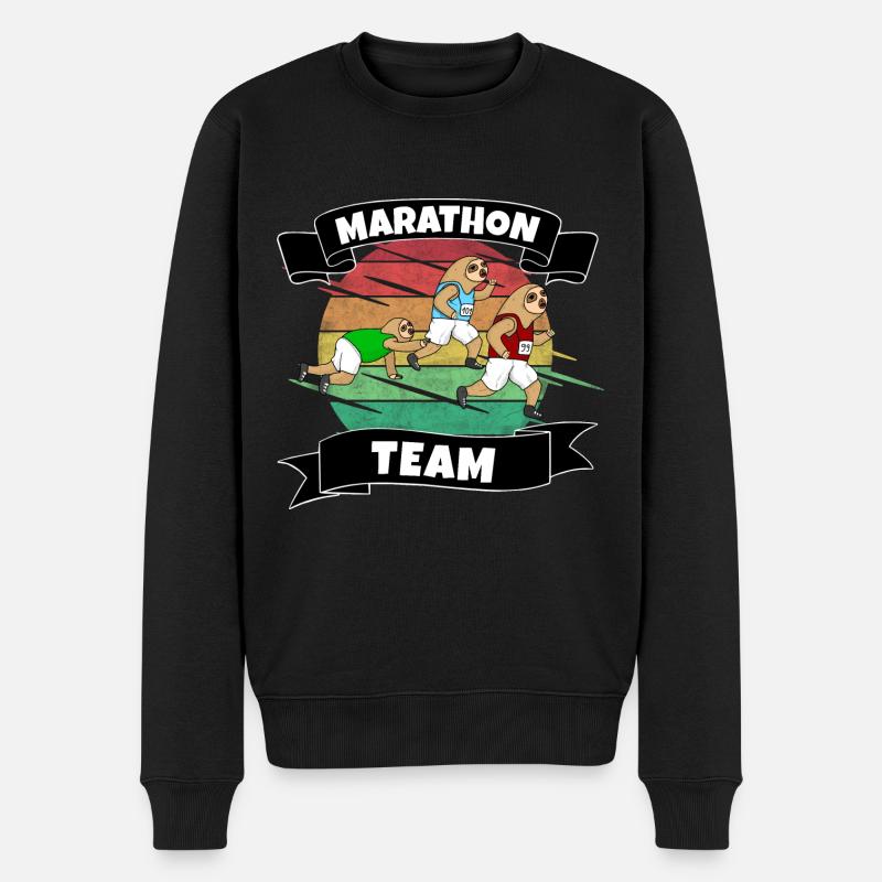 Marathon - Männer Premium Bio Pullover - Schwarz