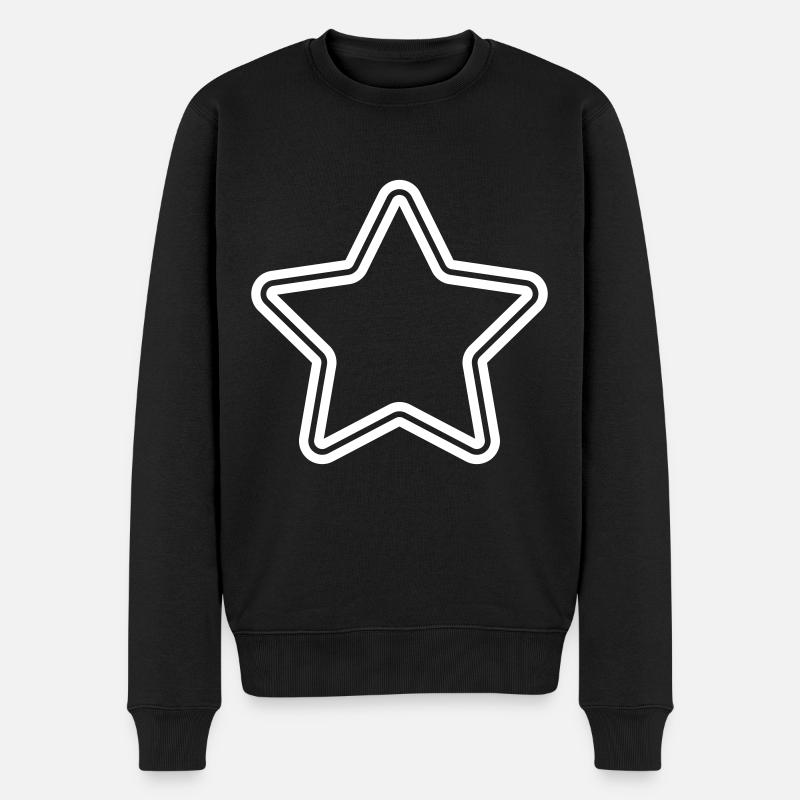 Stern Symbol - Männer Premium Bio Pullover - Schwarz
