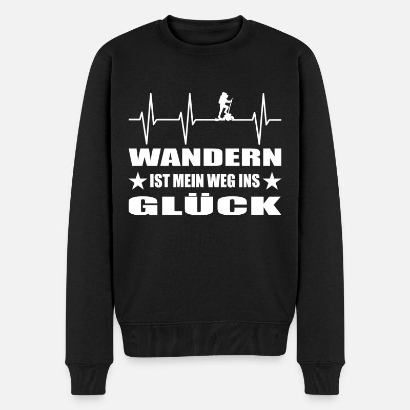 Wandern - Männer Premium Bio Pullover - Schwarz