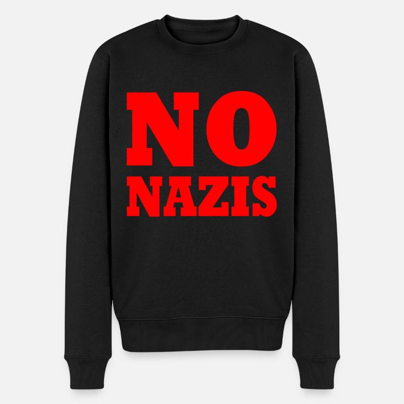 No nazis - Männer Premium Bio Pullover - Schwarz