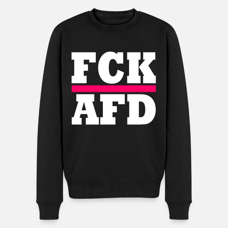 Fck afd - Männer Premium Bio Pullover - Schwarz