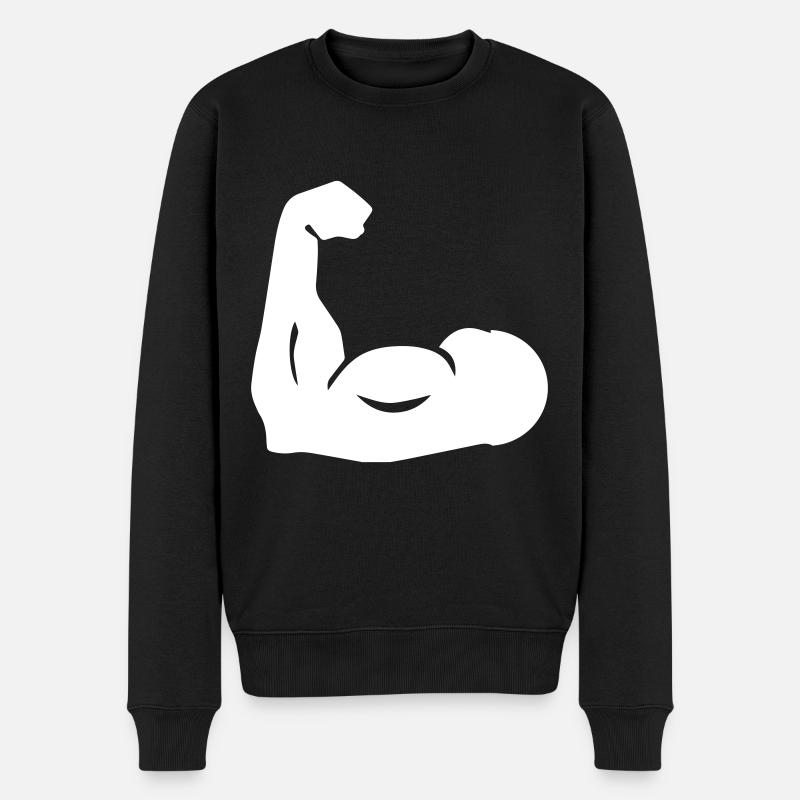 Muskeln hantel icon - Männer Premium Bio Pullover - Schwarz
