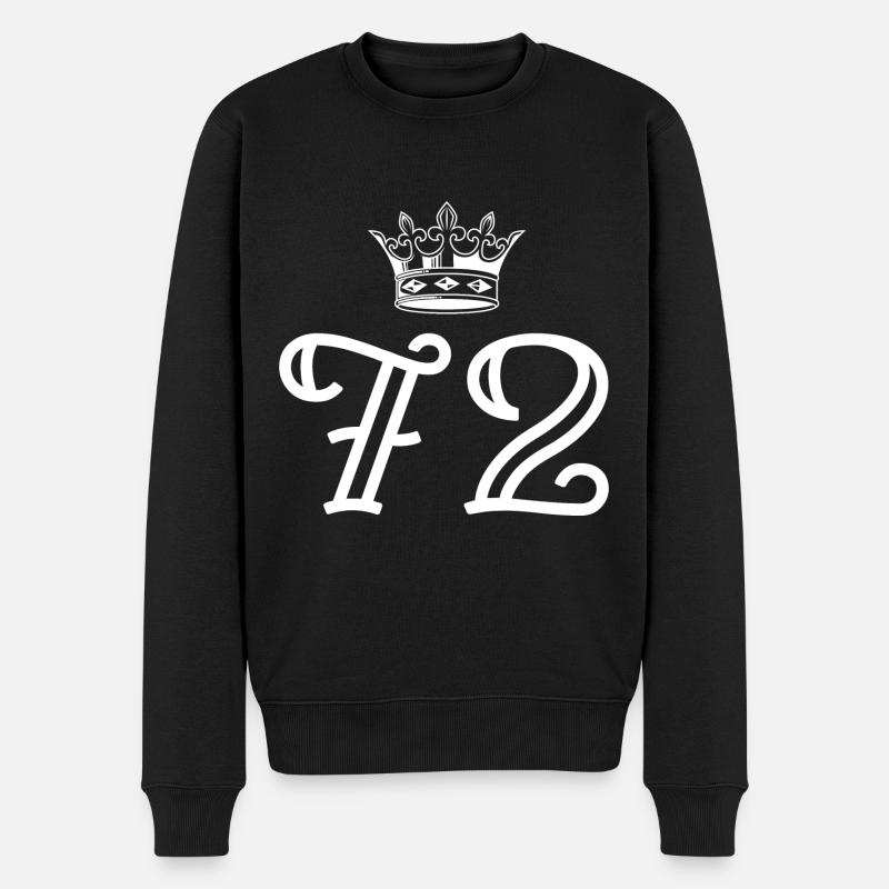 72 Couronne numérique - Pull Premium bio Homme - noir