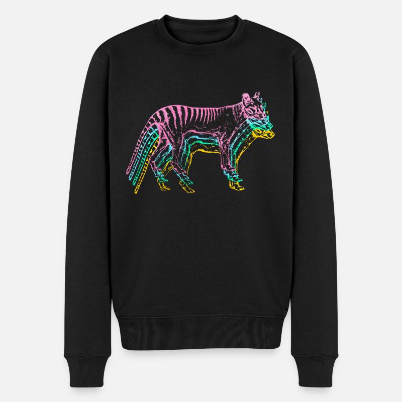 Tasmanischer Wolf - Männer Premium Bio Pullover - Schwarz