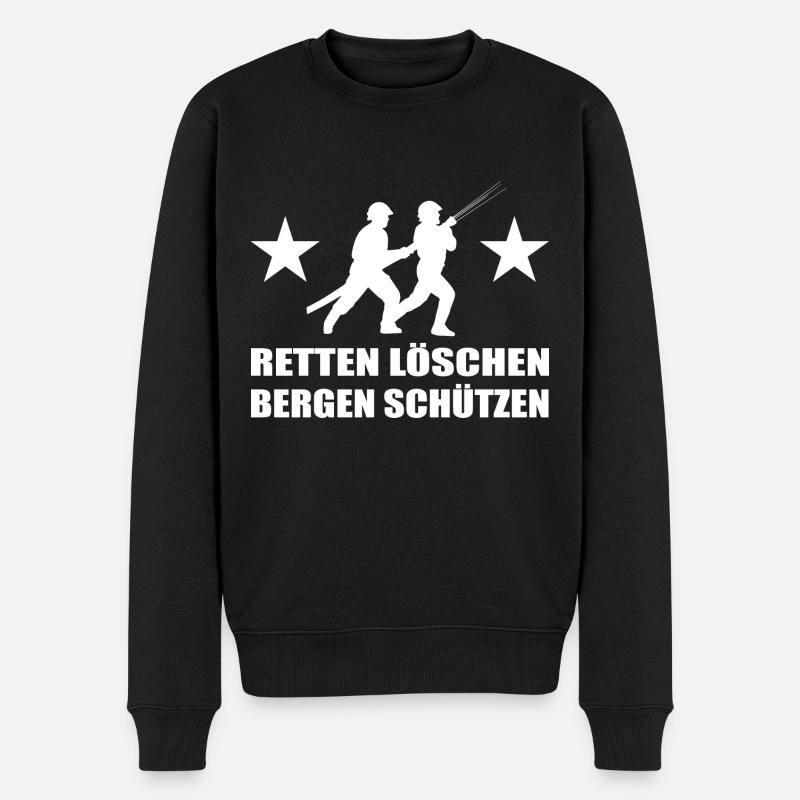 Feuerwehr - Männer Premium Bio Pullover - Schwarz