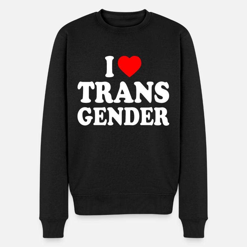 I love transgender trans - Pull Premium bio Homme - noir
