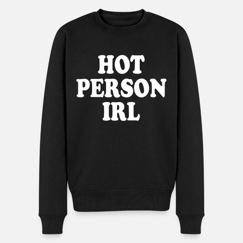 Hot person irl - Pull Premium bio Homme - noir