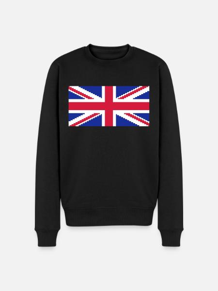 Union Pixel Jack UK Flag - Men's Premium Organic Jumper - black