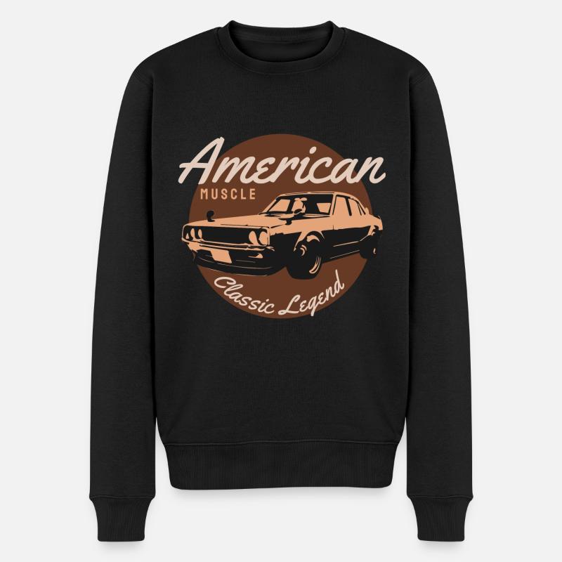 American muscle classic legend - Männer Premium Bio Pullover - Schwarz