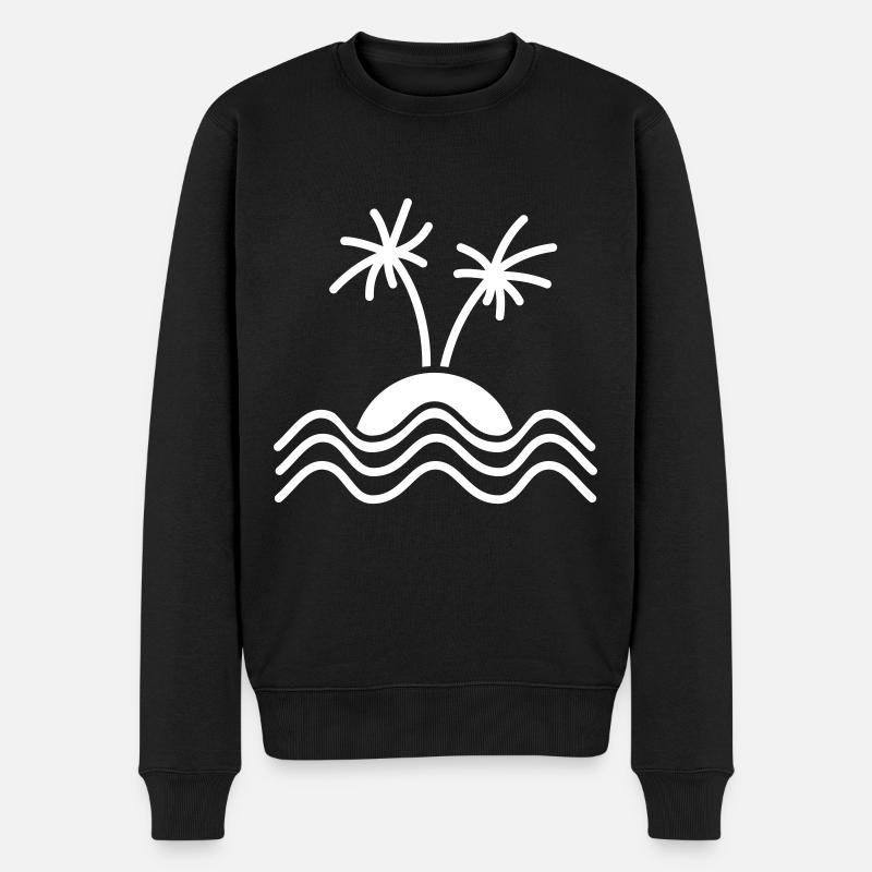 palme insel symbol - Männer Premium Bio Pullover - Schwarz