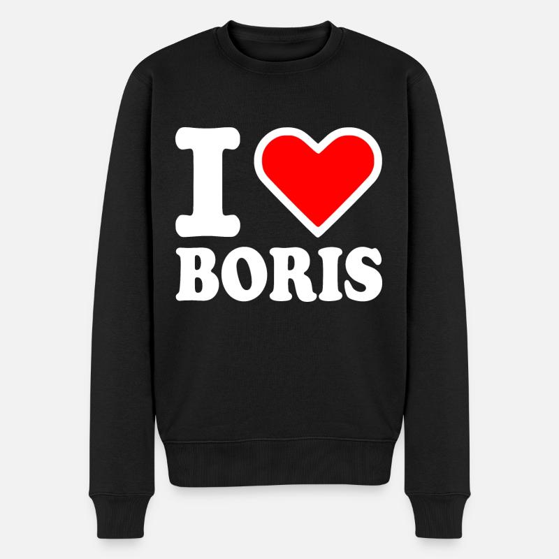 I love boris - Pull Premium bio Homme - noir