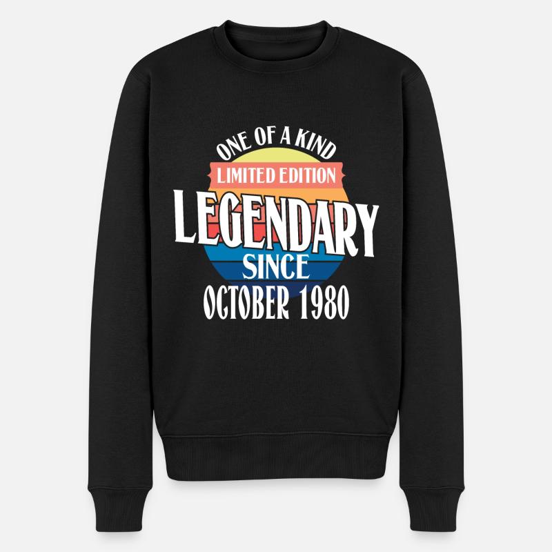Limited Edition Legendär seit Oktober 1980 - Männer Premium Bio Pullover - Schwarz